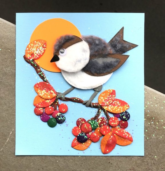 Аппликация на тему птицы