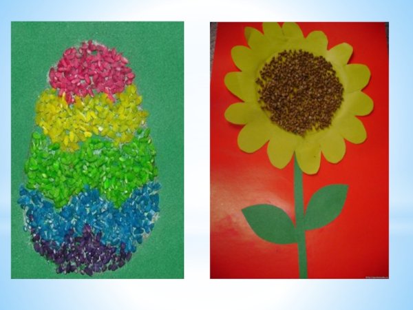 Аппликация цветок нетрадиционным способом