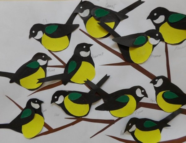 Аппликация синичка