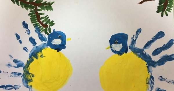 Нетрадиционное рисование птицы