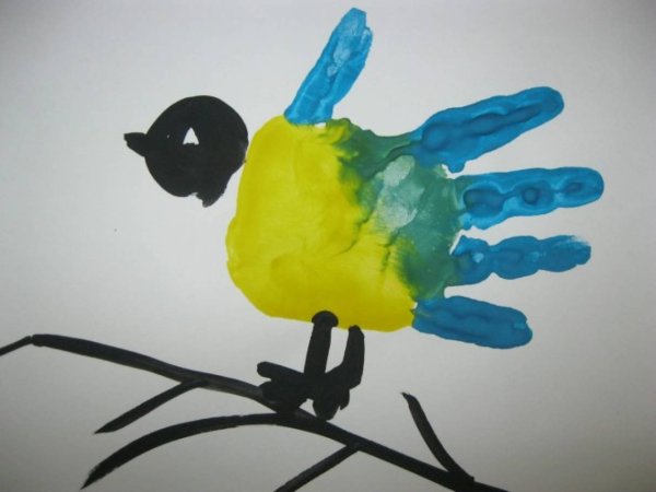 Нетрадиционное рисование птицы