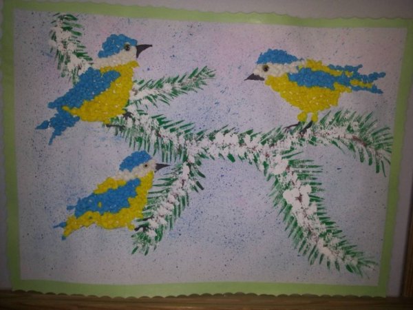 Синица аппликация для детей старшей группы