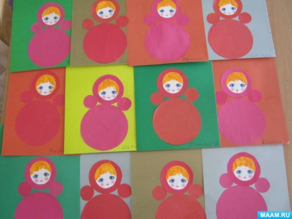 Неваляшка аппликация в младшей группе