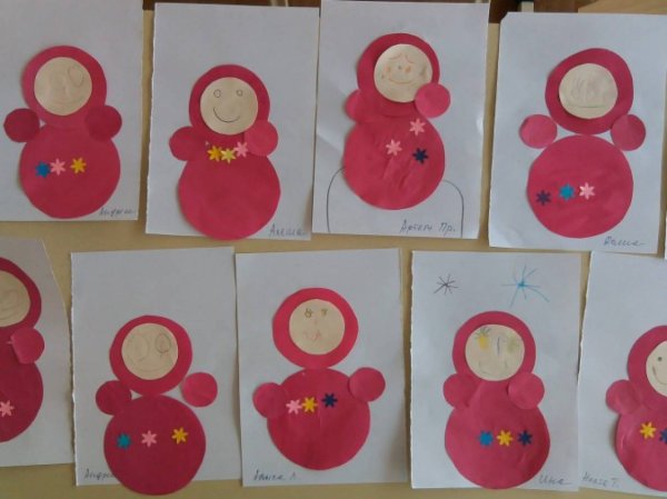 Неваляшка аппликация в младшей группе