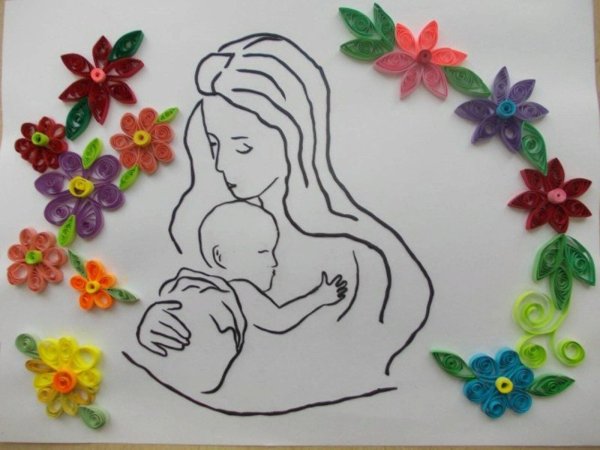 Аппликация на тему мама