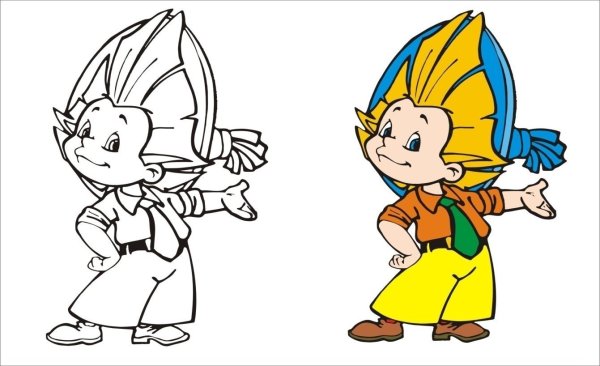 Незнайка раскраска