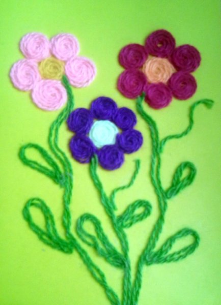 Аппликация из ниток