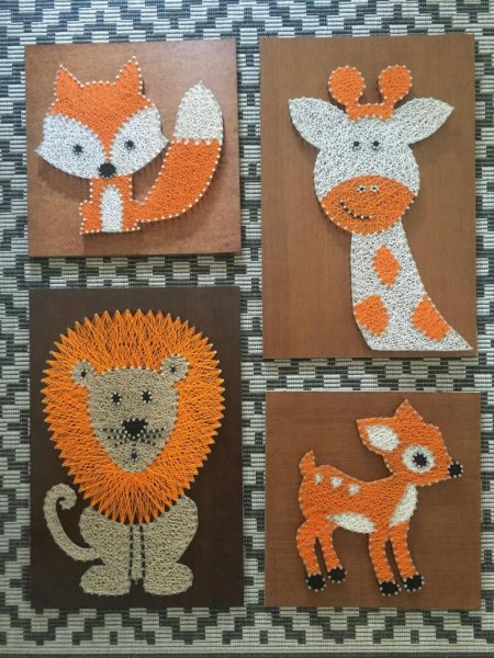 Аппликация нитками