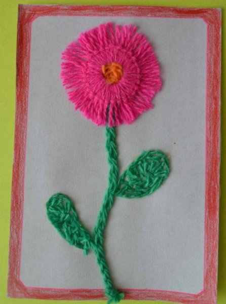 Аппликация нитками для детей