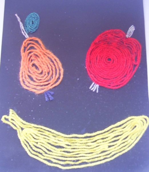 Аппликация из ниток для детей