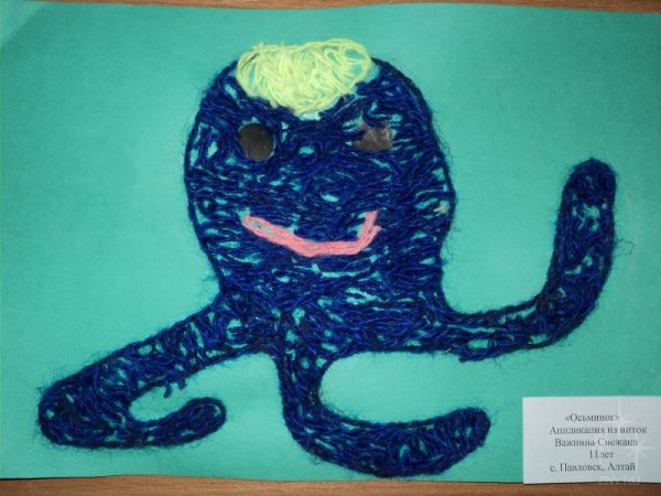 Аппликация из ниток