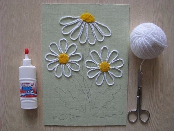 Аппликация из ниток