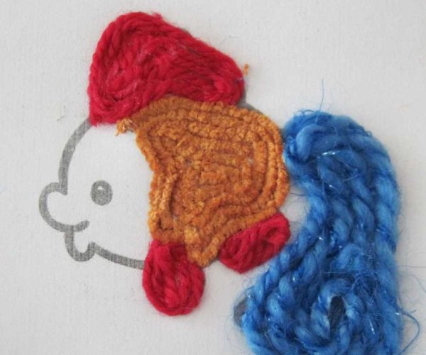 Аппликация из ниток для детей