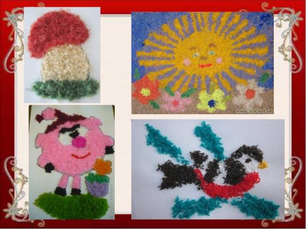 Аппликация из ниток