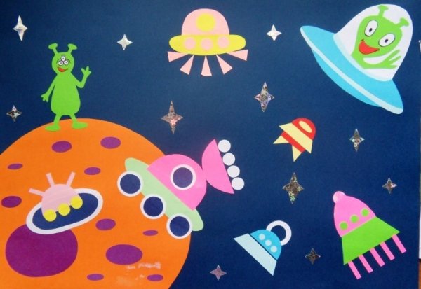 Аппликации на тему космос для детей