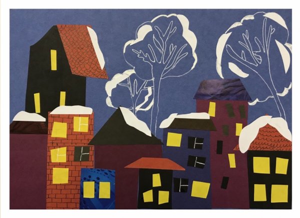 Вечерний город аппликация