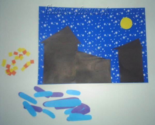 Аппликация ночь