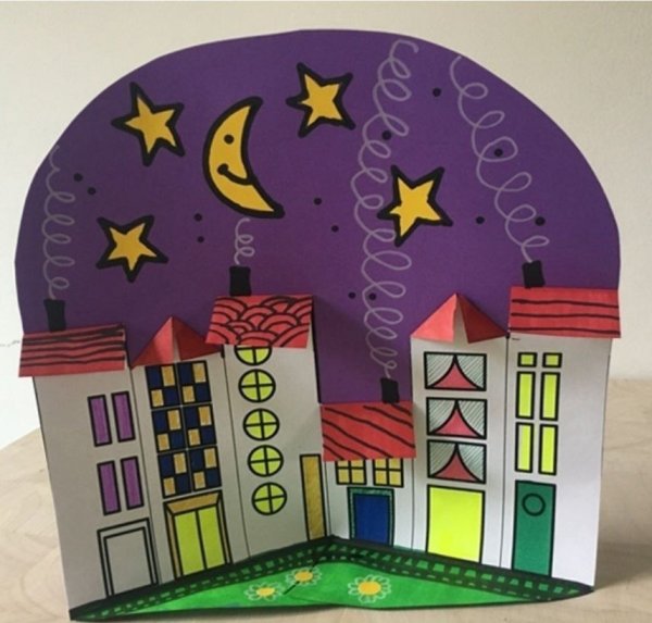 Поделка город из бумаги