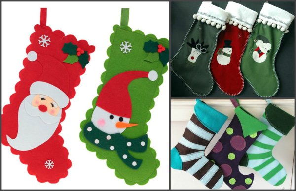 Сапожок для подарков из цветной бумаги