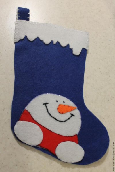 Аппликация новогодний валенок