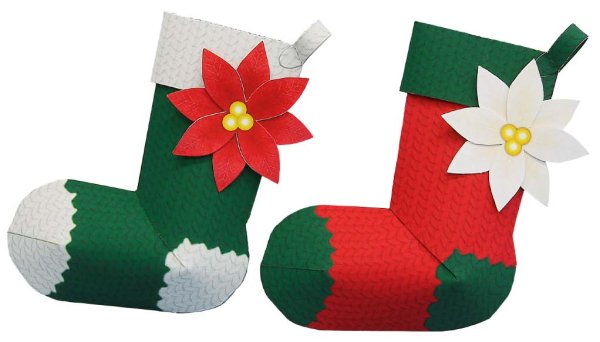 Сапожок для подарков из цветной бумаги