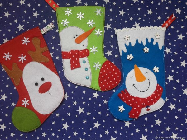 Новогодний носок из фетра