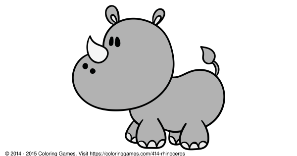 Раскраска носорог для дошкольников