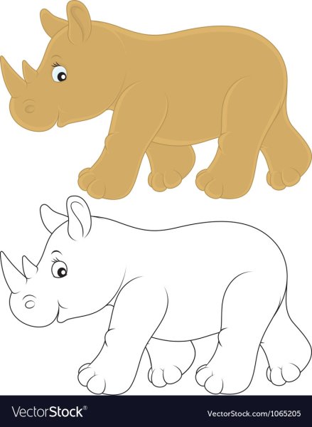 Носорог рисунок для детей