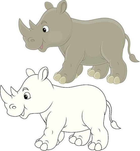 Носорог рисунок для детей