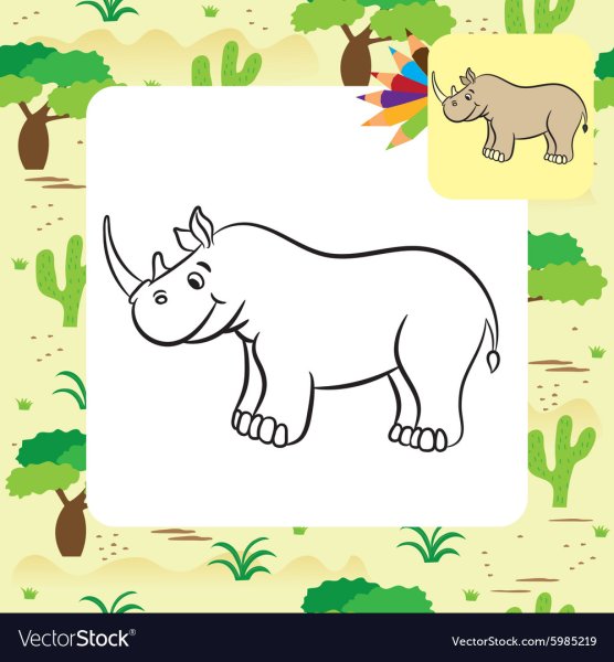 Аппликация носорог