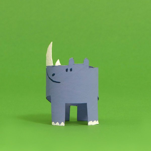 Поделка из картона носорог