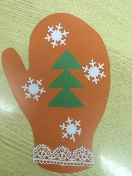 Новогодняя рукавичка из бумаги