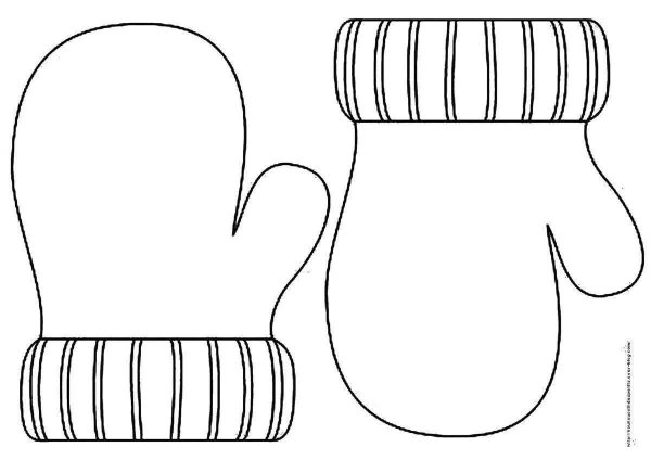 Варежки раскраска