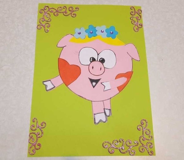 Аппликация Смешарики из цветной бумаги