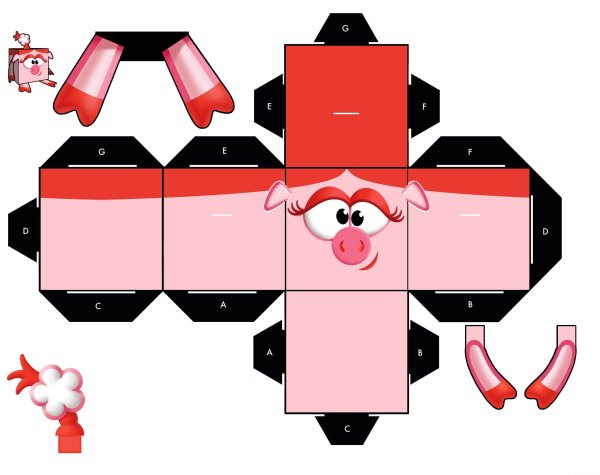 Фигурки для вырезания и склеивания