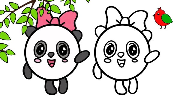 Раскраски для детей Малышарик Пандочка