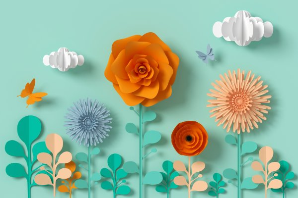 Объемные цветы из бумаги