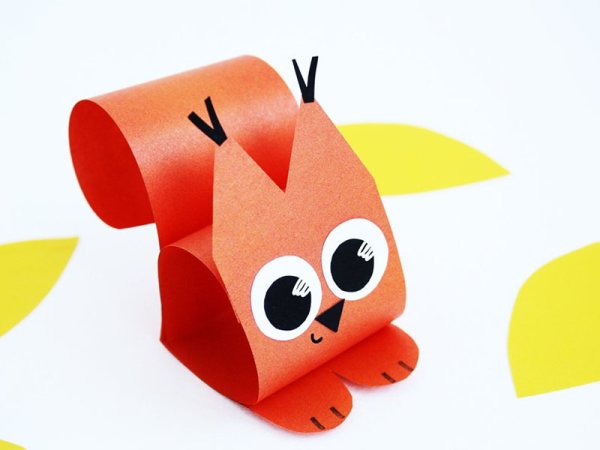 Поделка белка из бумаги