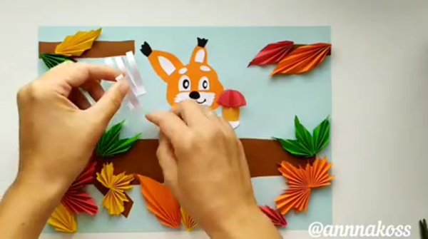 Аппликация обьемнаябелочка