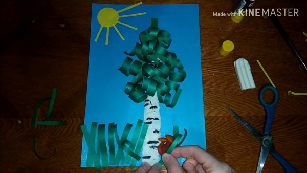 Объемная аппликация береза