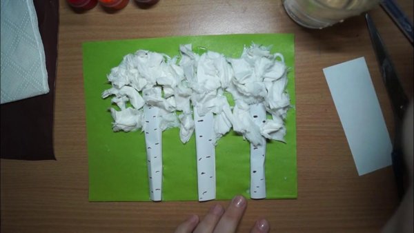Поделка Березка из бумаги