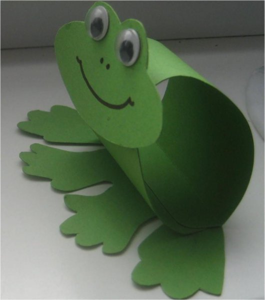 Лягушка поделка из бумаги для детей