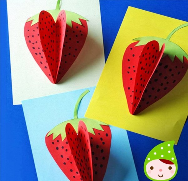 Поделка объемная клубника