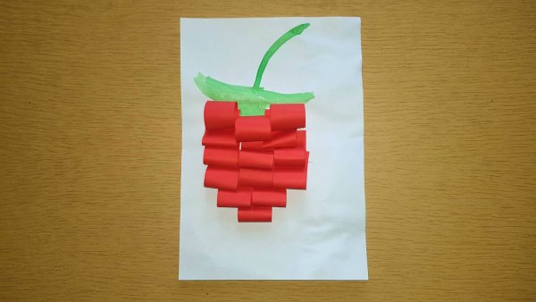 Поделки из бумаги объемная аппликация малина