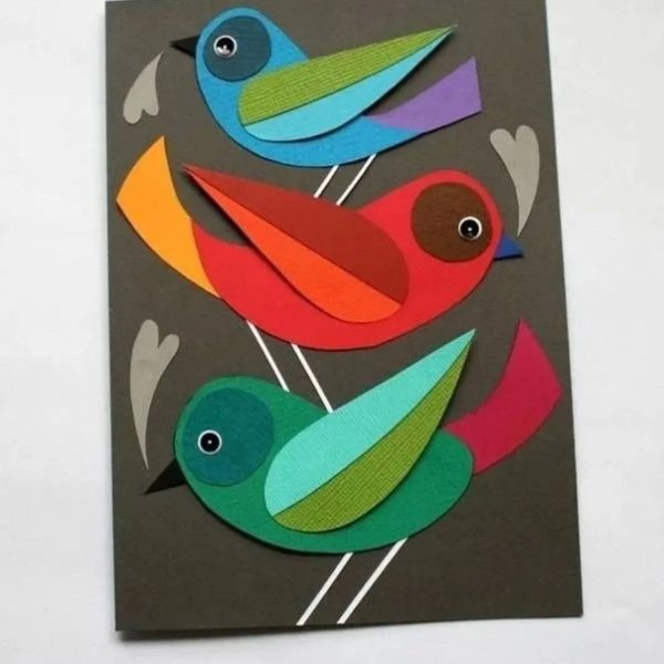 Композиции из цветной бумаги для детей