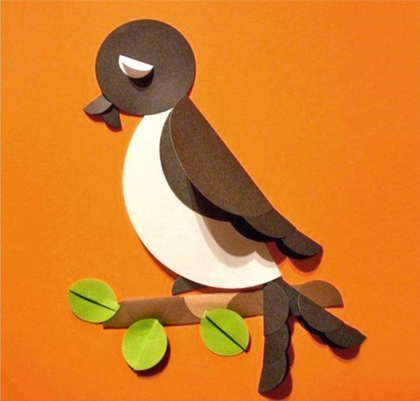 Аппликация из кружков цветной бумаги