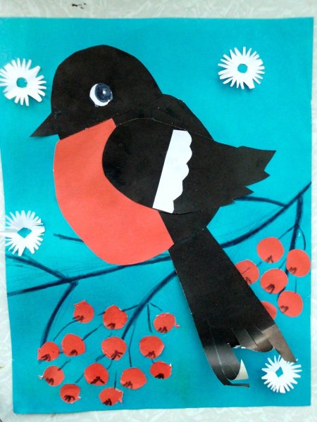 Аппликация Снегирь