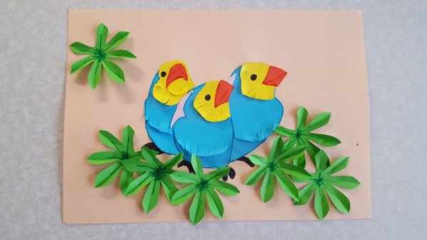Объемная аппликация птицы