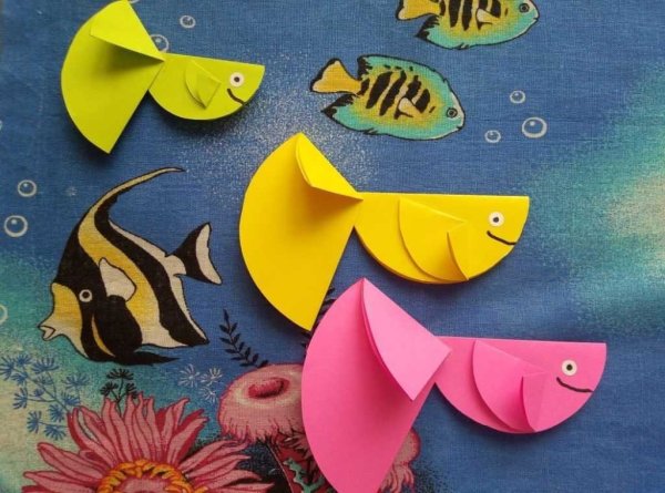 Объемная рыбка из бумаги