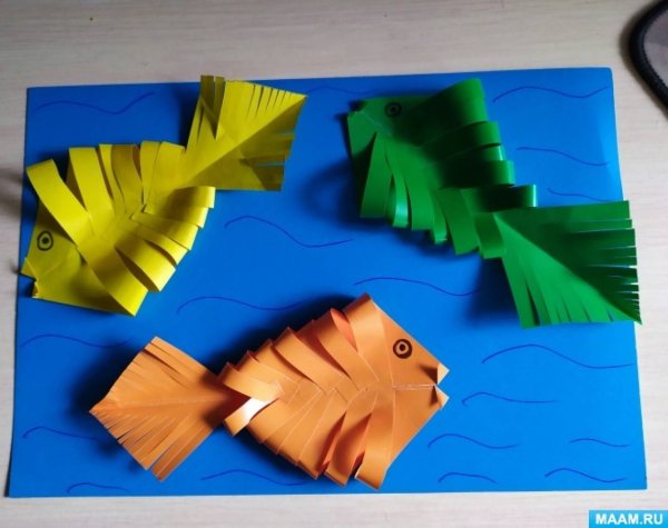 Объемная рыбка из бумаги